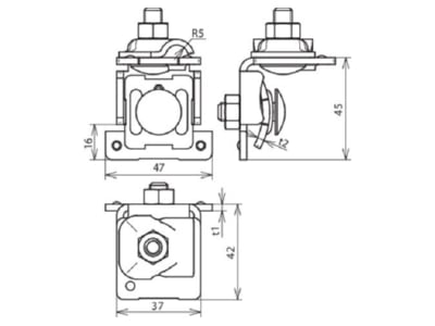 Mazeichnung 1 Dehn 365 059 Falzklemme NIRO 0 7 8mm