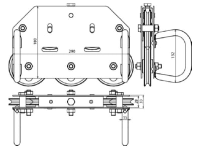 Dimensional drawing 3 Dehn 597 004 Wire dresser device