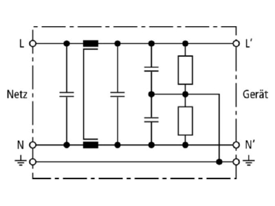 Circuit diagram 1 Dehn NF 10 Surge protection device 230V 2 pole
