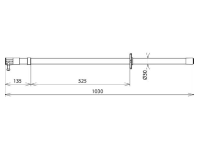 Mazeichnung 1 DEHN SCS 30 1000 Schaltstange 36kV L1030mm