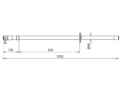 Dimensional drawing 1 DEHN SCS 30 1000 Operating rod
