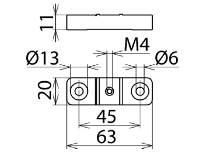 Dimensional drawing 3 Dehn ST AS SAK K Busbar support 1 p