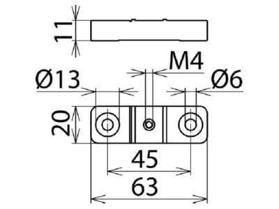 Dimensional drawing 1 Dehn ST AS SAK K Busbar support 1 p
