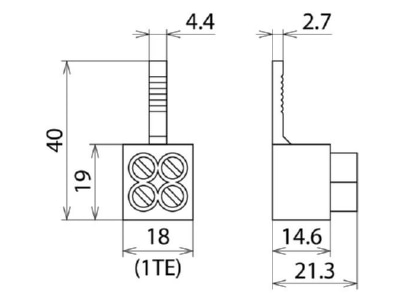 Circuit diagram 1 Dehn STAK 2X16 Pin connection clamp
