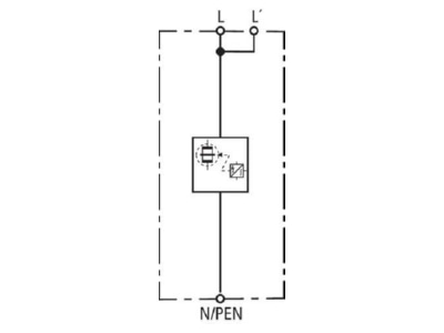 Circuit diagram 1 DEHN DBM 1 440 Lightning arrest for power supply 35kA
