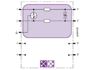Circuit diagram 2 Dehn BXT ML2 BD 180 Combined arrester for signal systems
