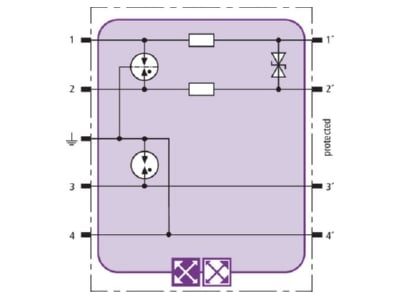 Circuit diagram 1 Dehn BXT ML2 BD S 24 Combined arrester for signal systems

