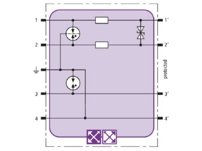 Circuit diagram 1 Dehn BXT ML2 BD S 48 Combined arrester for signal systems
