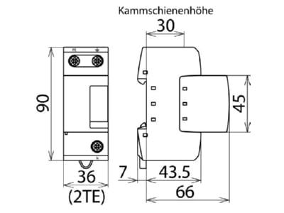 Mazeichnung 1 Dehn DGP M 255 N PE Blitzstromableiter DEHNgap