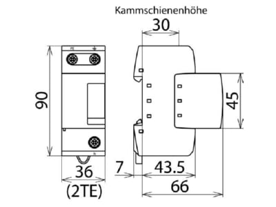 Mazeichnung 2 Dehn DGP M 255 N PE Blitzstromableiter DEHNgap