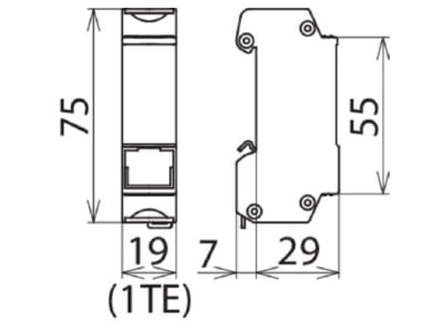 Mazeichnung 1 Dehn DPA M CLE RJ45B 48 Ueberspannungsableiter DEHNpatch 