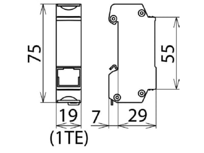 Mazeichnung 2 Dehn DPA M CLE RJ45B 48 Ueberspannungsableiter DEHNpatch 