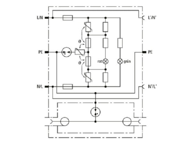 Circuit diagram 2 Dehn DPRO 230 TV Surge protection combined applications
