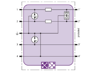 Circuit diagram 1 Dehn BXT ML2 BE HFS 5 Combined arrester for signal systems
