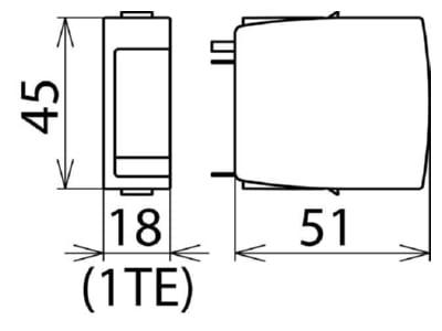 Dimensional drawing 1 DEHN DR MOD 150 Surge protection device 120V 1 pole
