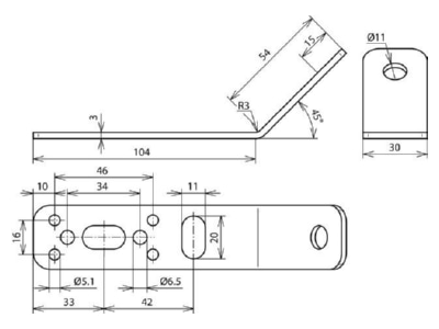 Dimensional drawing 1 DEHN 106 315 Accessory for lightning protection
