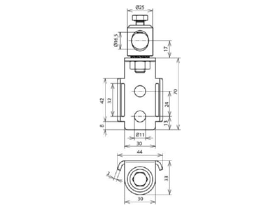 Dimensional drawing 3 DEHN 106 321 Accessory for lightning protection