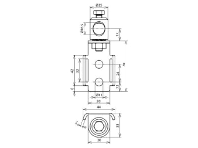 Dimensional drawing 1 DEHN 106 321 Accessory for lightning protection
