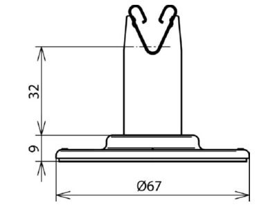 Dimensional drawing 2 DEHN 297 120 Roof holder for lightning protection
