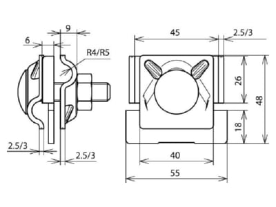 Mazeichnung 3 Dehn 365 229 Falzklemme NIRO 0 7 10mm