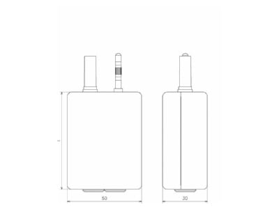 Dimensional drawing 1 DEHN MA DCA HR LRM Fixed High voltage detection system
