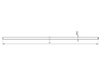 Dimensional drawing 1 Dehn 860 115 Lead in earthing rod 10x1500mm

