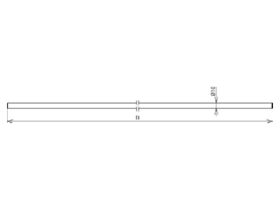 Dimensional drawing 3 Dehn 860 115 Lead in earthing rod 10x1500mm