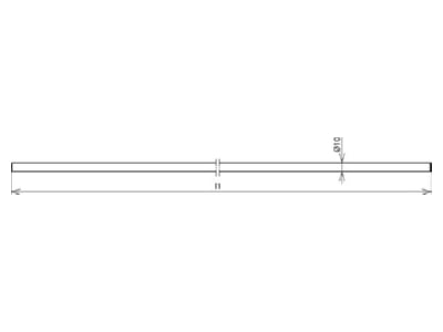 Dimensional drawing 1 Dehn 860 130 Lead in earthing rod 10x3000mm
