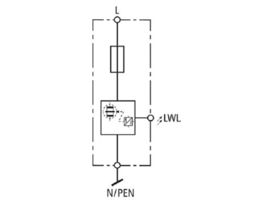 Circuit diagram 1 DEHN DBM 1 255 S Lightning arrest for power supply 25kA
