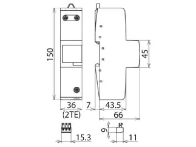 Mazeichnung 2 Dehn DBM 1 760 FM Blitzstromableiter DEHNbloc Maxi