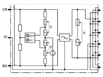 Circuit diagram 3 Dehn SFL PRO 6X Socket outlet strip
