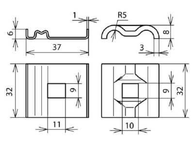 Dimensional drawing 3 Dehn 540 251 Earth terminal clamp 4   50mm 