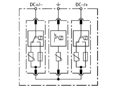 Circuit diagram 1 Dehn DG M YPV SCI 1200 Surge protection for power supply
