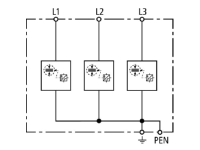 Circuit diagram 1 Dehn DSH TNC 255 Combined arrester for power systems
