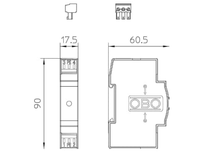 Mazeichnung 1 OBO VF230 AC FS Blitzbarriere 230V AC