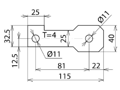 Circuit diagram 1 Dehn 923 211 Connection lug for lightning protection
