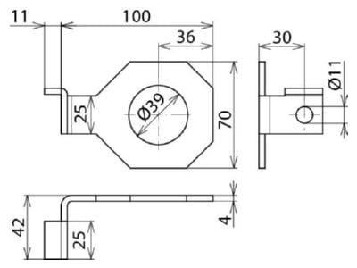 Circuit diagram 1 DEHN 923 339 Mounting bracket signal surge protection
