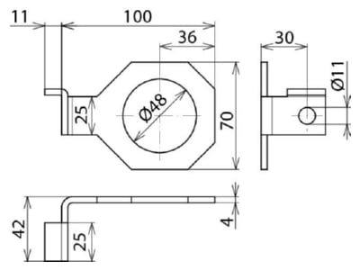 Circuit diagram 1 DEHN 923 348 Mounting bracket signal surge protection
