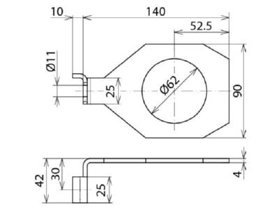 Circuit diagram 1 DEHN 923 362 Mounting bracket signal surge protection
