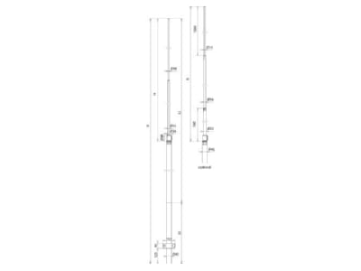 Dimensional drawing 1 DEHN 105 170 Interception rod
