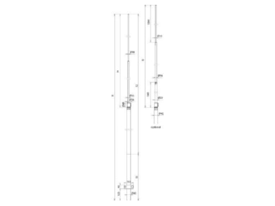 Dimensional drawing 2 DEHN 105 170 Interception rod
