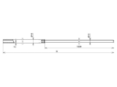 Dimensional drawing 1 Dehn 103 419 Interception rod
