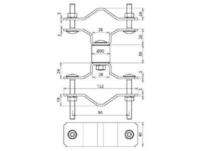 Dimensional drawing 1 DEHN 105161 Accessory for lightning protection
