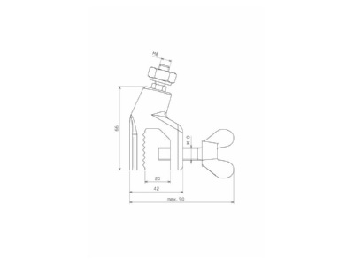 Dimensional drawing 1 DEHN EK FL20 FS Connection element for earthing and
