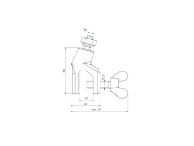 Dimensional drawing 2 DEHN EK FL20 FS Connection element for earthing and
