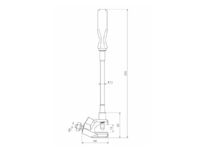 Dimensional drawing 1 DEHN EK I FL20 DGF Connection element for earthing and
