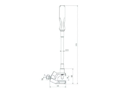 Dimensional drawing 3 DEHN EK I FL20 DGF Connection element for earthing and