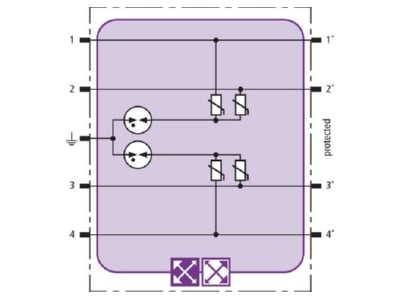 Circuit diagram 1 Dehn BXT ML4 MY 110 Surge protection for signal systems
