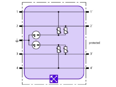 Circuit diagram 2 Dehn BXT ML4 MY 110 Surge protection for signal systems
