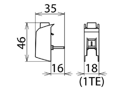 Dimensional drawing 3 Dehn STAK 25 Pin connection clamp